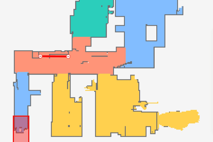 Wohnungskarte wird in der Roborock Handy-App angezeigt